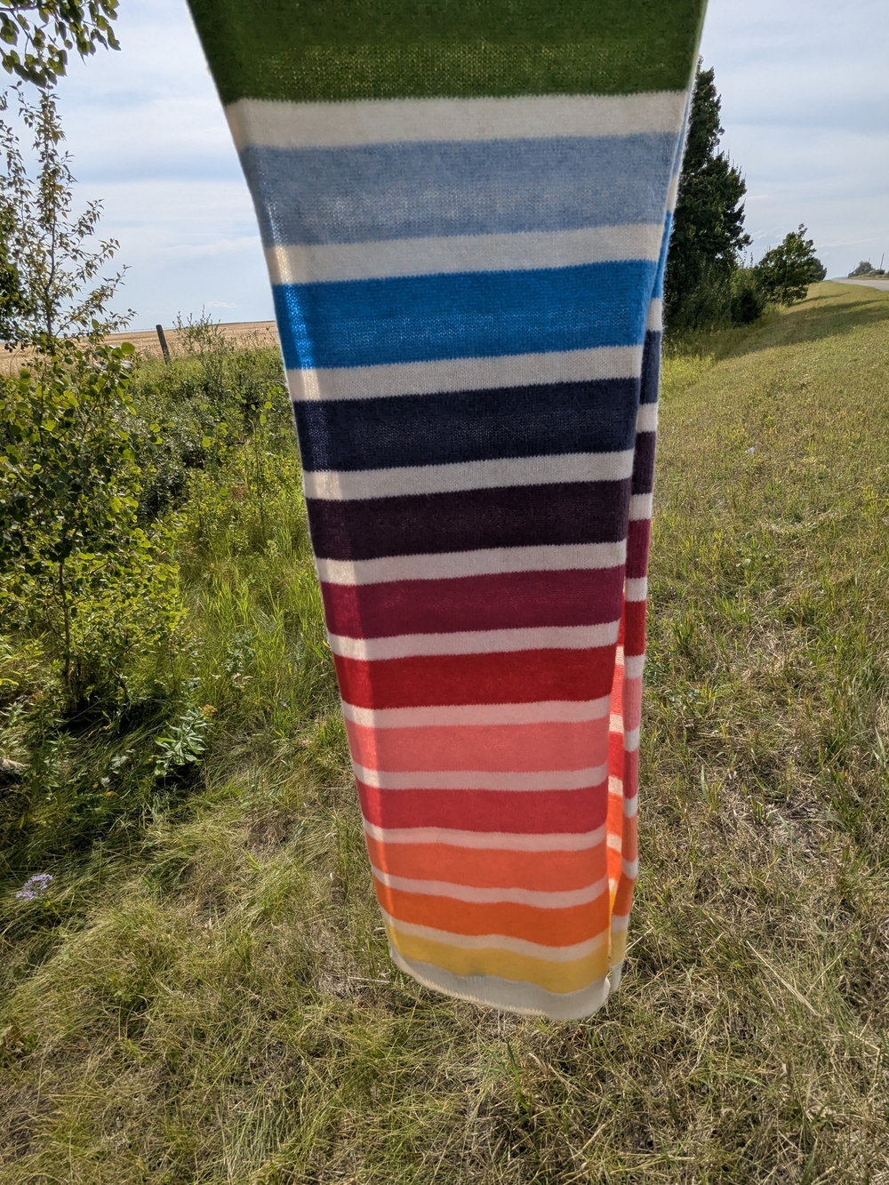 Vintage Gap 100% Lambswool Rainbow Stripe Scarf Dopamine Cabincore Prep Ski